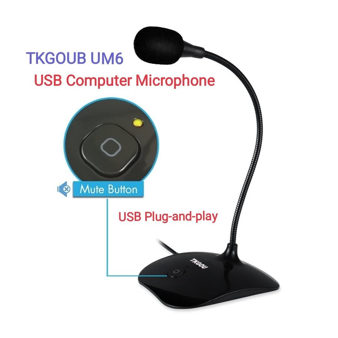 TKGOU USB Microphone for PC, Computer Microphone, PC Microphone with Mute  Button & LED Indicator, Laptop Desktop Condenser Mic, Great for Podcast