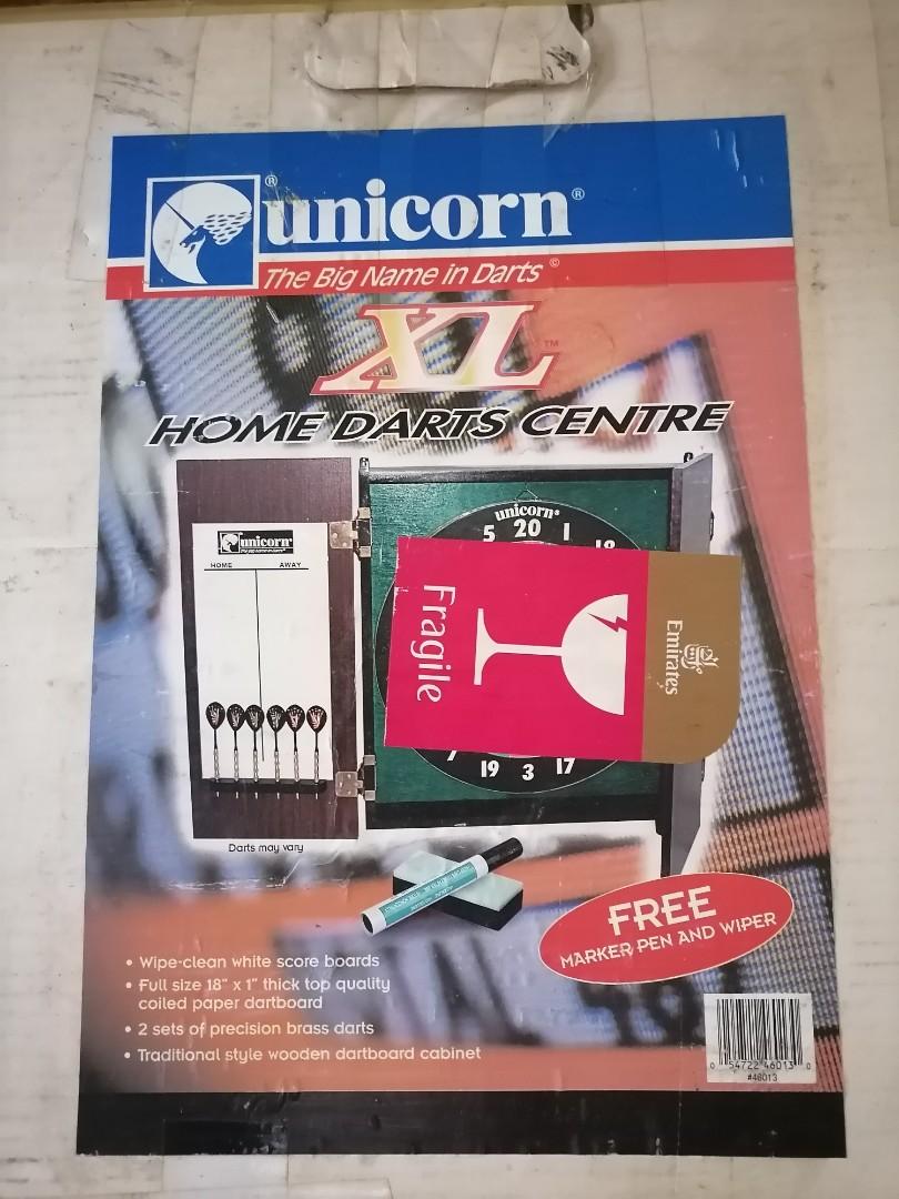 UNICORN XL Dartboard (Category: Stationery & School Supplies) located in San Mateo. Submitted by Babyfume (Listing ID 1128541997, Image 3). Description: FROM THE MIDDLE EAST Brand Unicorn Material Paper Colour Black/White/Red/Green Item dimensions L x W x H 46 x 46 x 5 centimetres Item weight 0.12 Grams Full sized playing surface Top quality coiled paper dartboard Double sided Size 17" x 1/2" Complete with two sets of darts Unicorn have been at t