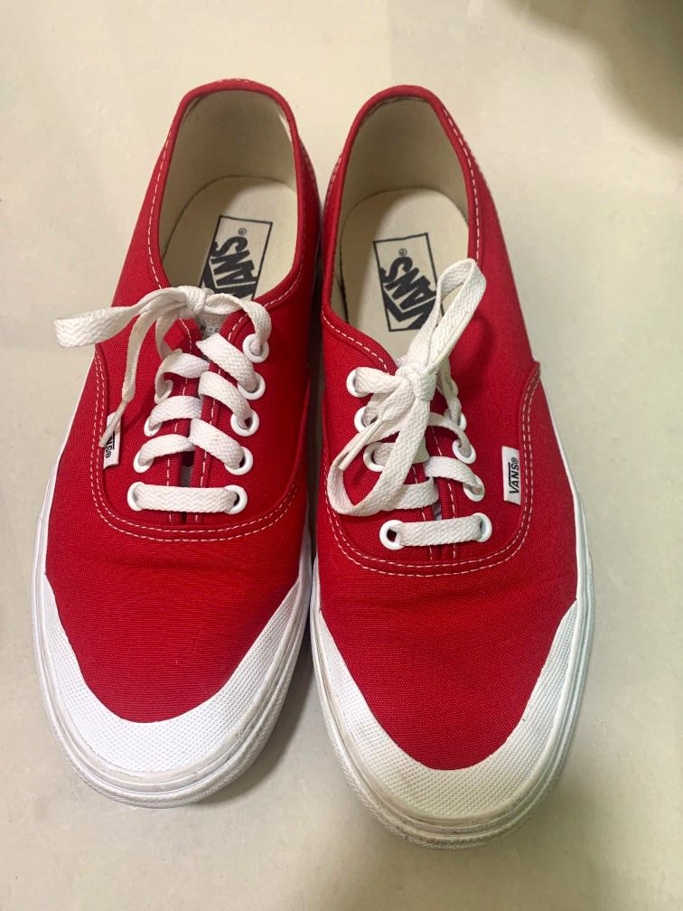 Vans red and white