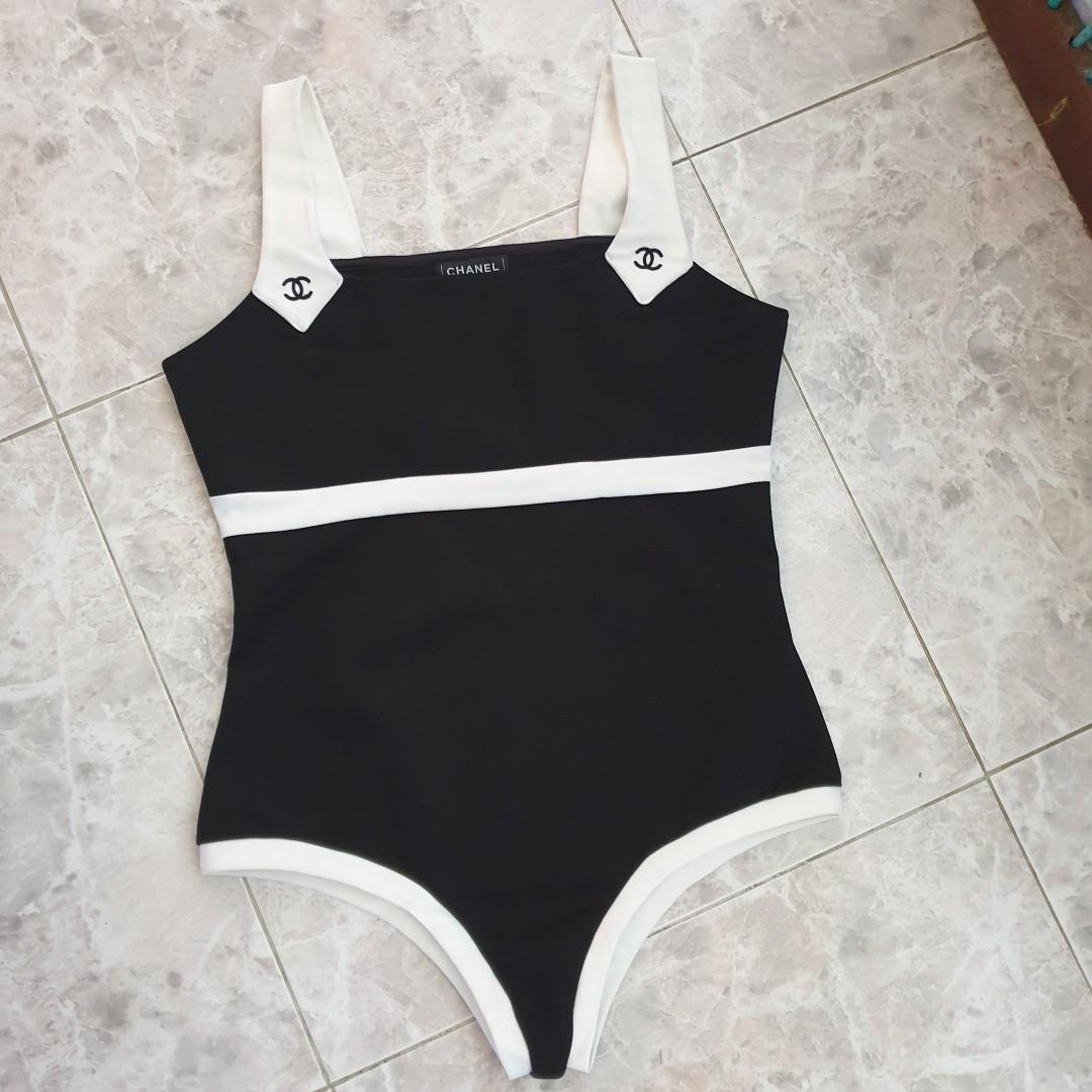Twopiece swimsuit Chanel Black size 38 FR in Lycra  17537738