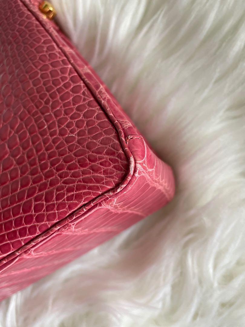 Vintage Chanel Crocodile Pink Mini Kelly Flap Bag, Luxury, Bags