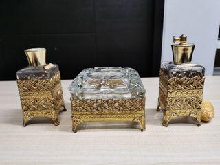Vintage Perfume Bottles with Jewelry case set