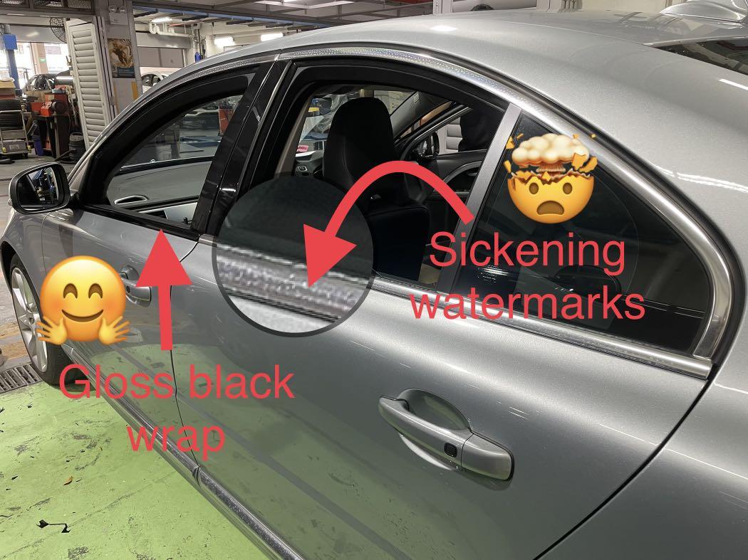 Volvo S80 car, front grille dechrome, window trim, door guard trim