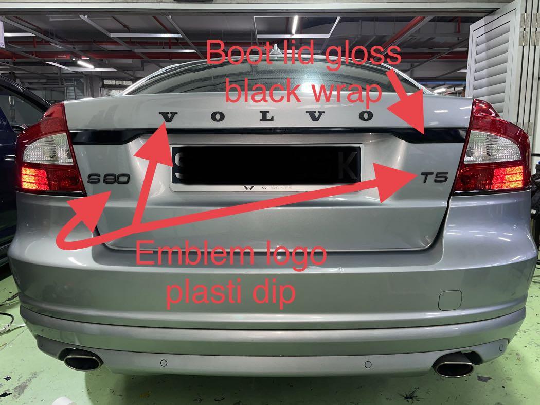 Volvo S80 car, front grille dechrome, window trim, door guard trim