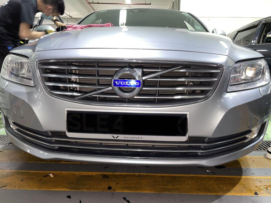 Volvo S80 car, front grille dechrome, window trim, door guard trim