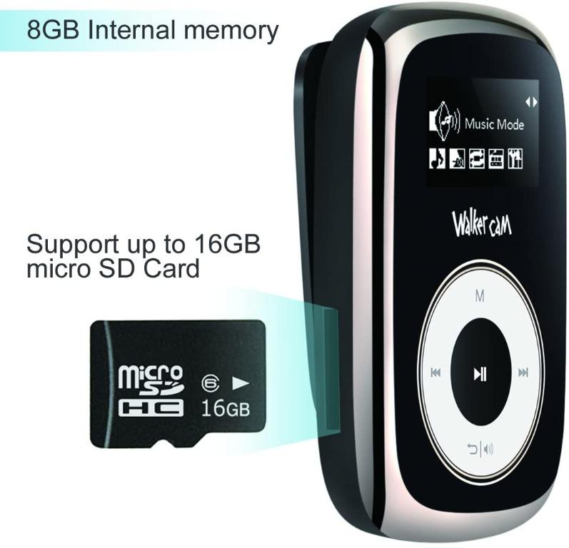 Portable Audio & Video Electronics Walkercam M2 Clip MP3 Player with FM
