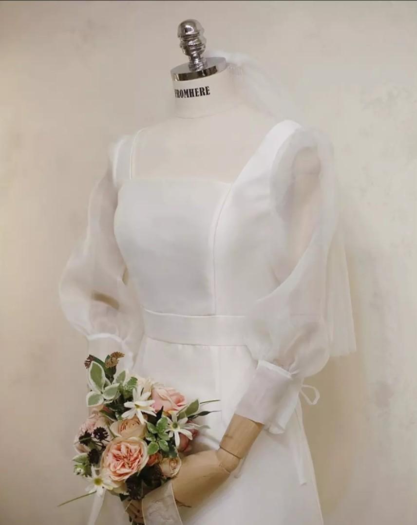 White gauze dresses outlet for weddings