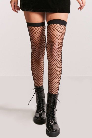 knee high fishnet socks