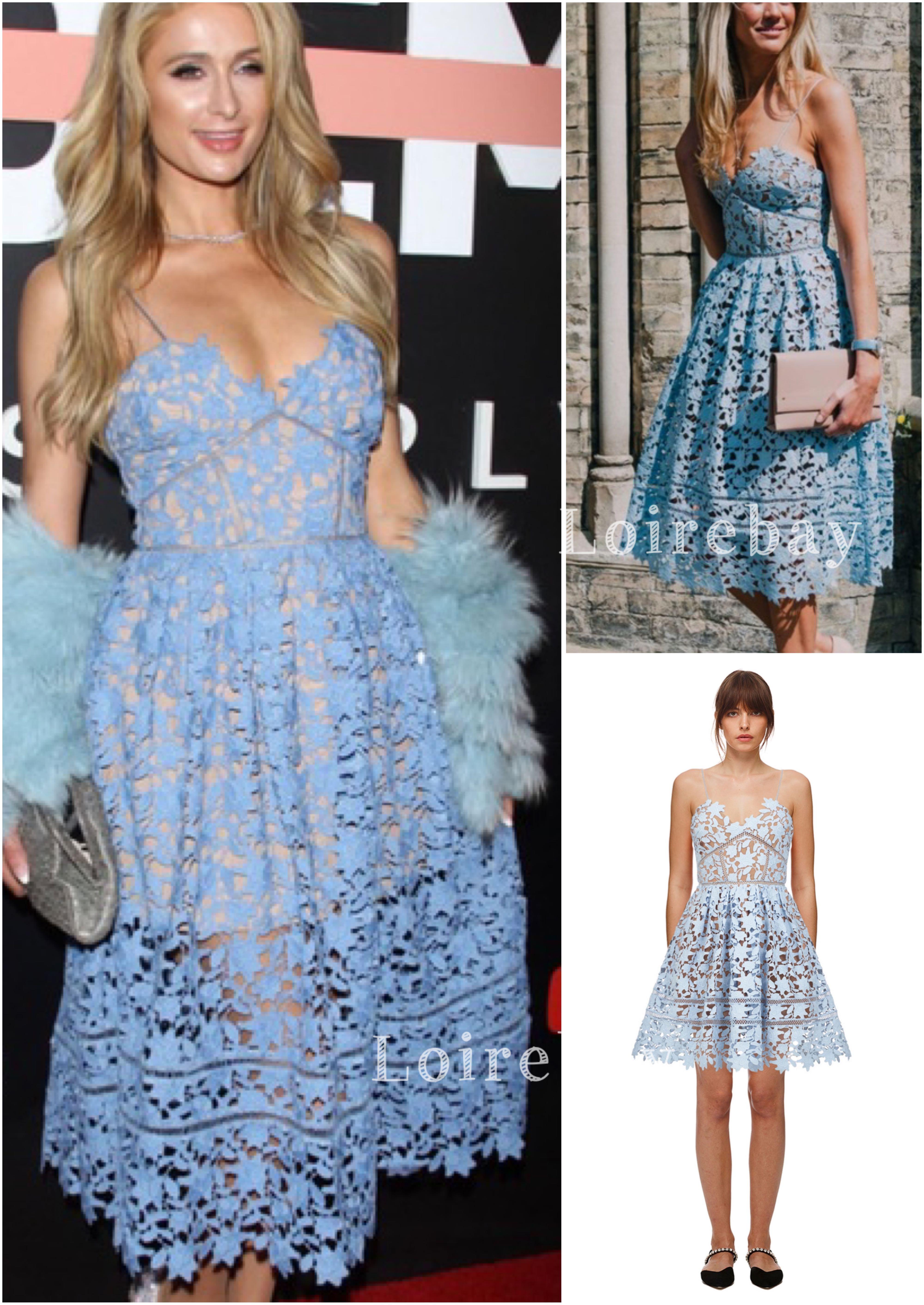 13 COLORS Self Portrait Azaelea azalea flower embroidery guipure corded lace Mini midi dress authentic light blue petrol blue navy cobalt blue