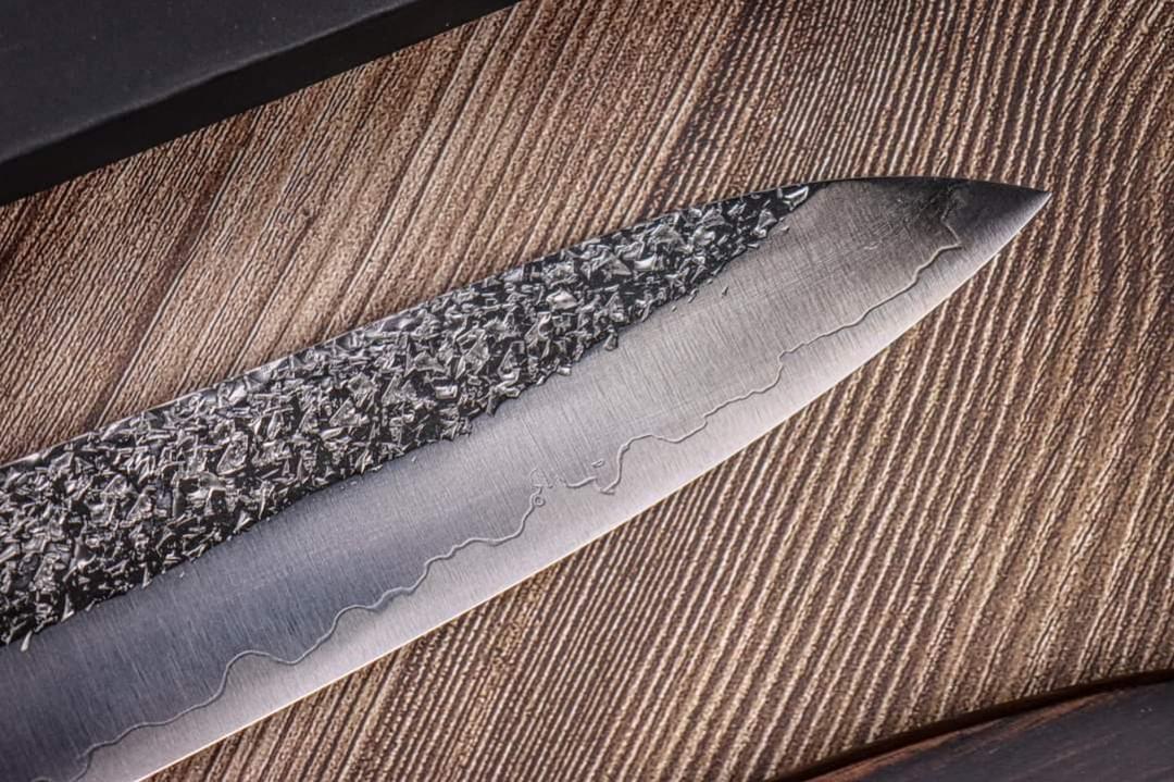 黒崎優　雫　sg2 ペティナイフ150mm 世界が注目！【黒崎優】作 雫（しずく）SG2鋼 ペティ130mm 黒紫
