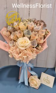 10 Off A3 Cheerful Peach Blossom Money Flower Bouquet Birthday Anniversary Farewell Graduation Wedding Proposals Surprised Gift For Her Mother S Day Valentine S Day