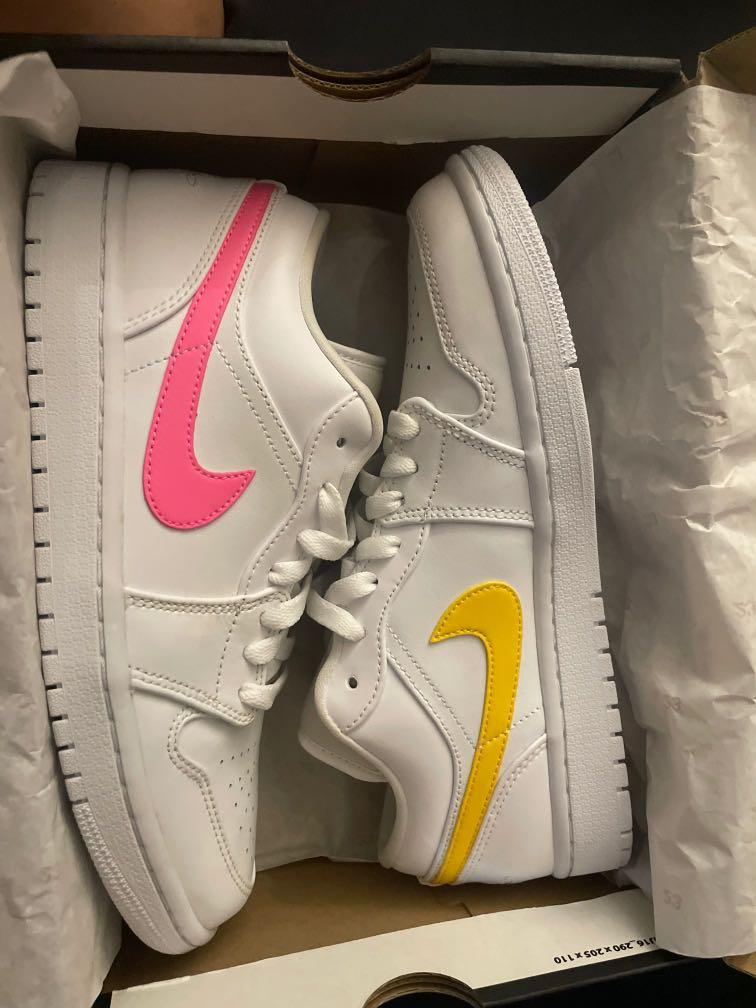 Air Jordan 1 Low White Multi Color Swoosh