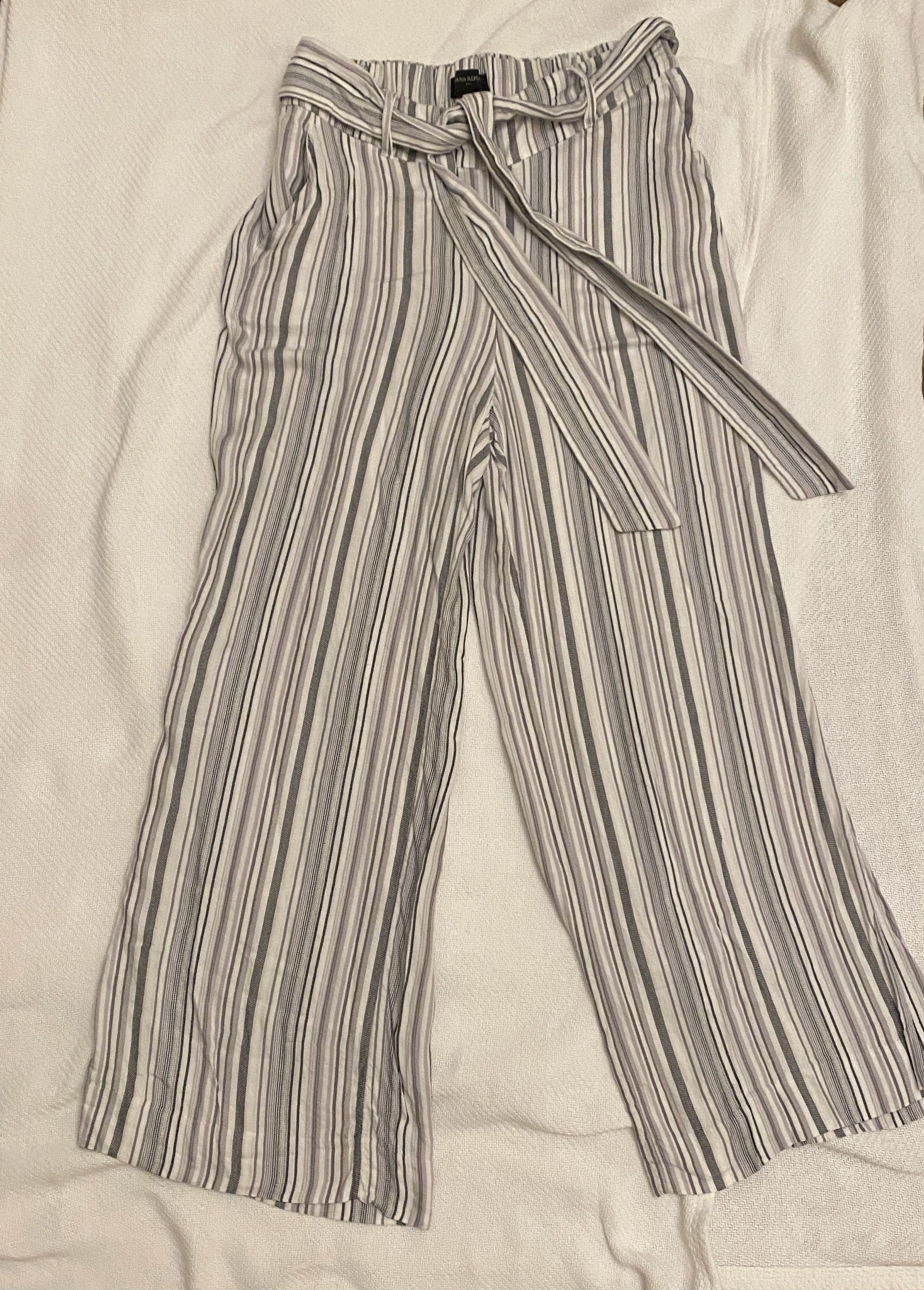 Banana Republic striped rayon pants with tie and pockets AUTHENTIC Women s Fashion Bottoms Other Bottoms on Carousell