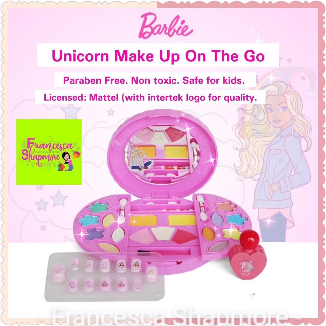 Barbie kid's make up (Category: Makeup) located in Caloocan City. Submitted by francesca.shapmore1 (Listing ID 1123500867, Image 1). Description: authentic!!! real make up/nail polish.