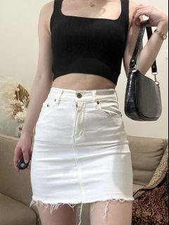 BARDOT WHITE DENIM MINI SKIRT
