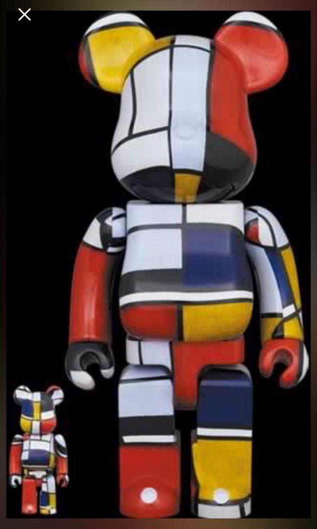 BEARBRICK Piet Mondrian 400% 100%, 興趣及遊戲, 玩具& 遊戲類- Carousell