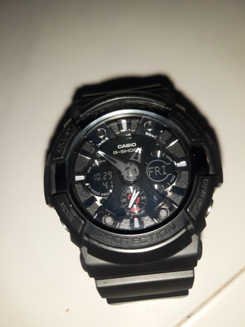 Black Casio G Shock Anti Magnetic Analog Digital Watch GA201 1A