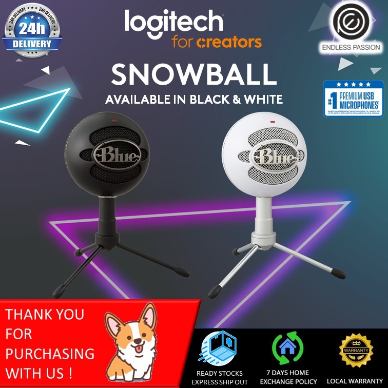 Blue Snowball iCE Condenser Microphone, Cardioid Black/White, Audio, Microphones on Carousell