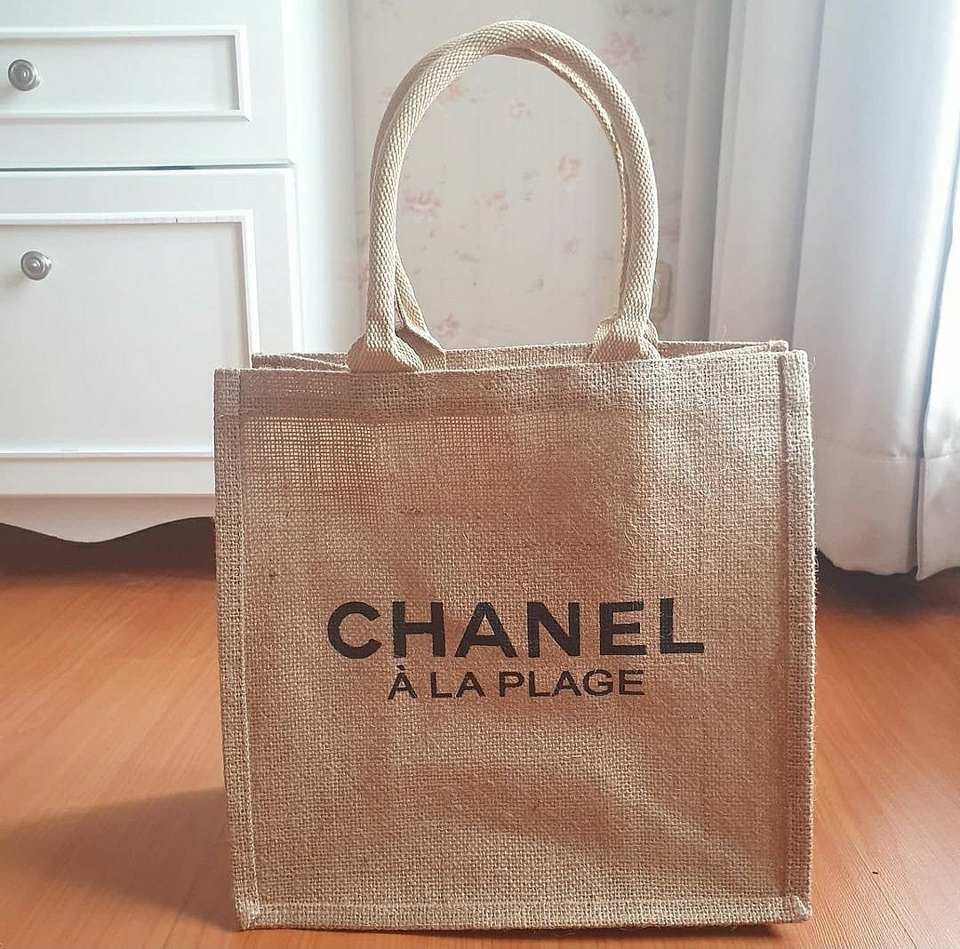 Chanel A La Plage Linen Tote Bag Womens Fashion Bags  Wallets Purses   Pouches on Carousell