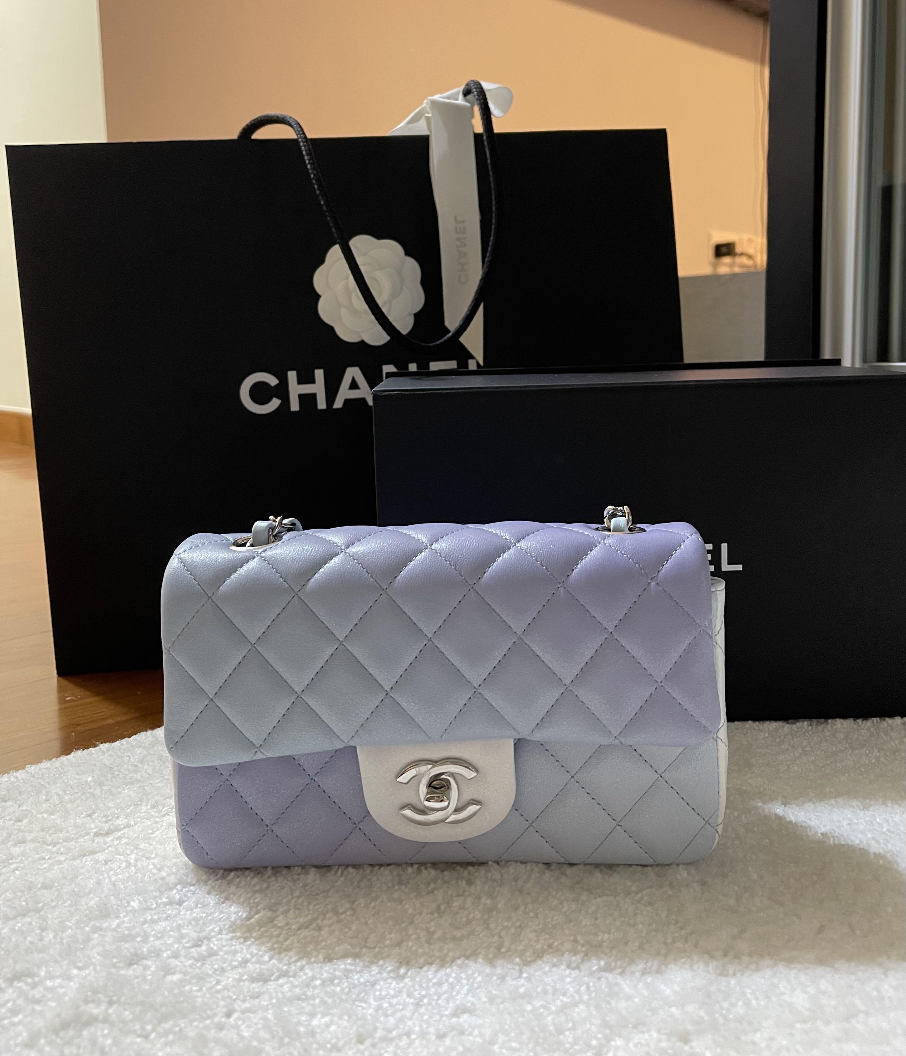 CHANEL, Bags, Chanel Spring 22 Light Purple Medium Lambskin Classic Flap  Bag