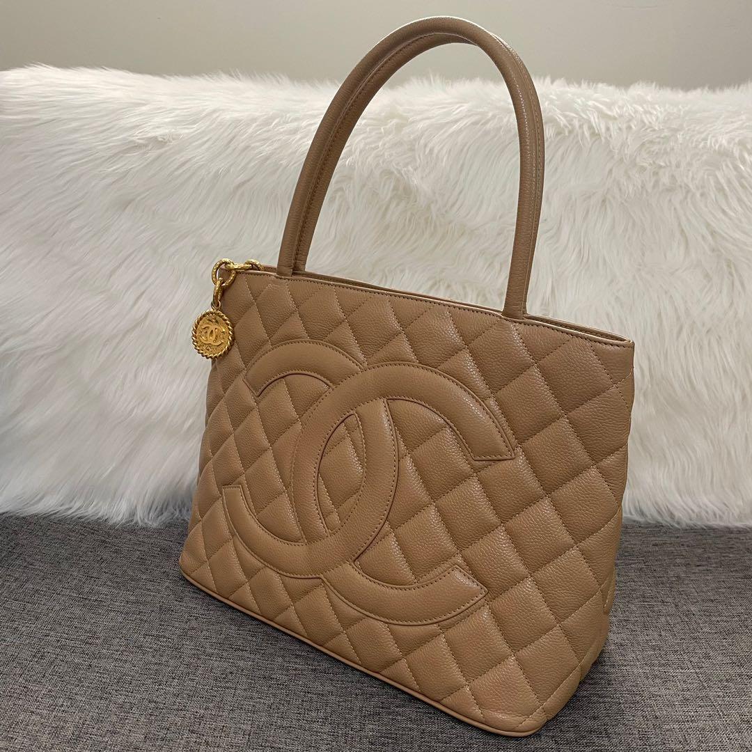 CHANEL MEDALLION TOTE - MILK TEA BEIGE, Luxury, Bags & Wallets on Carousell