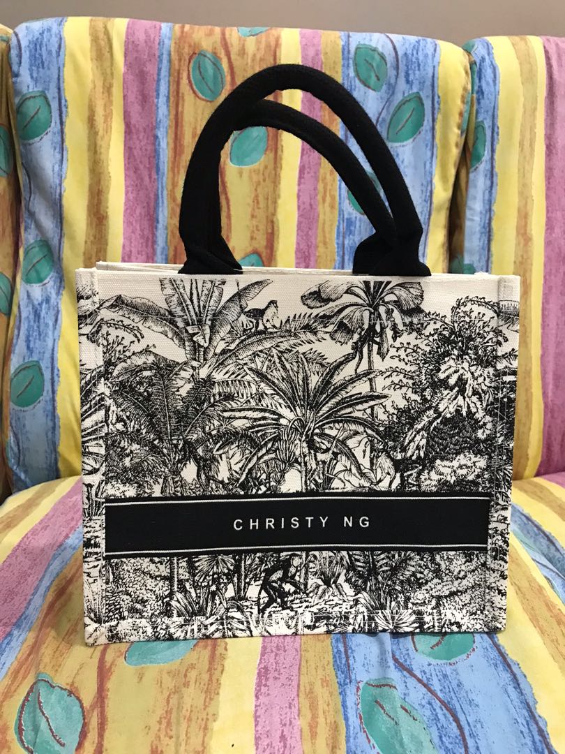 🆕 Christy Ng Limited Edition Black Malaysian Macaque Tote Bag