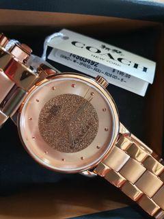 COACH玫瑰金錶