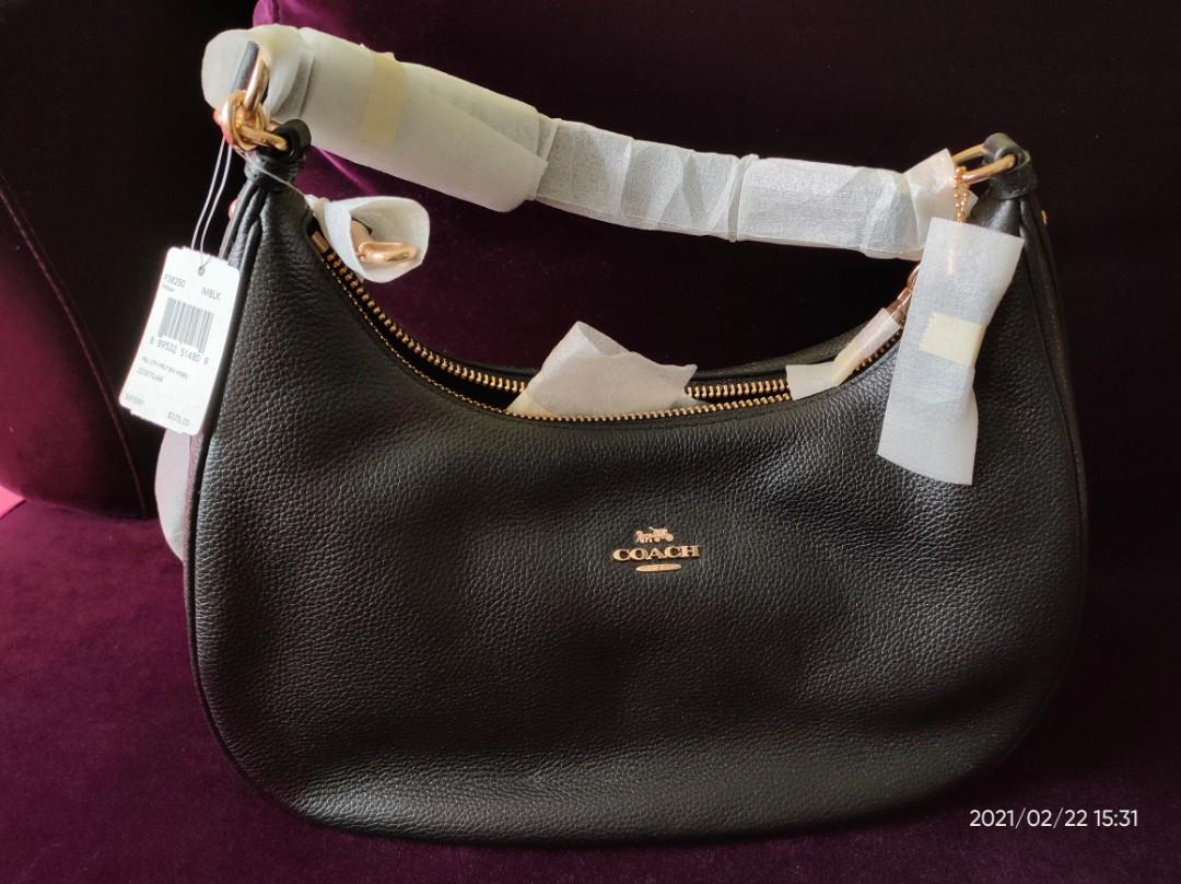 Coach pebble leather harley east west hobo deals