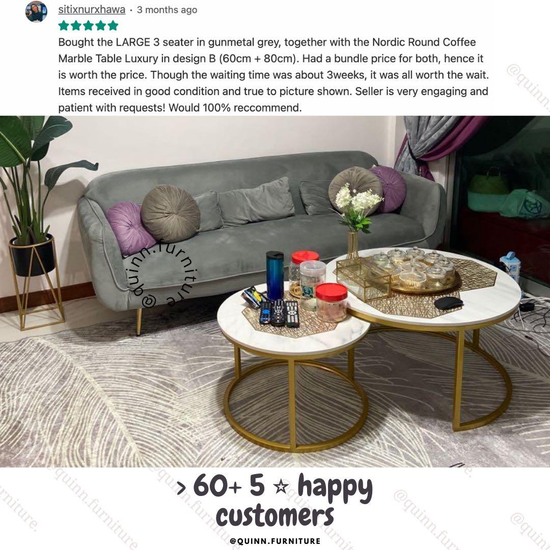 customer's review - sleek brand new velvet sofa family set 4