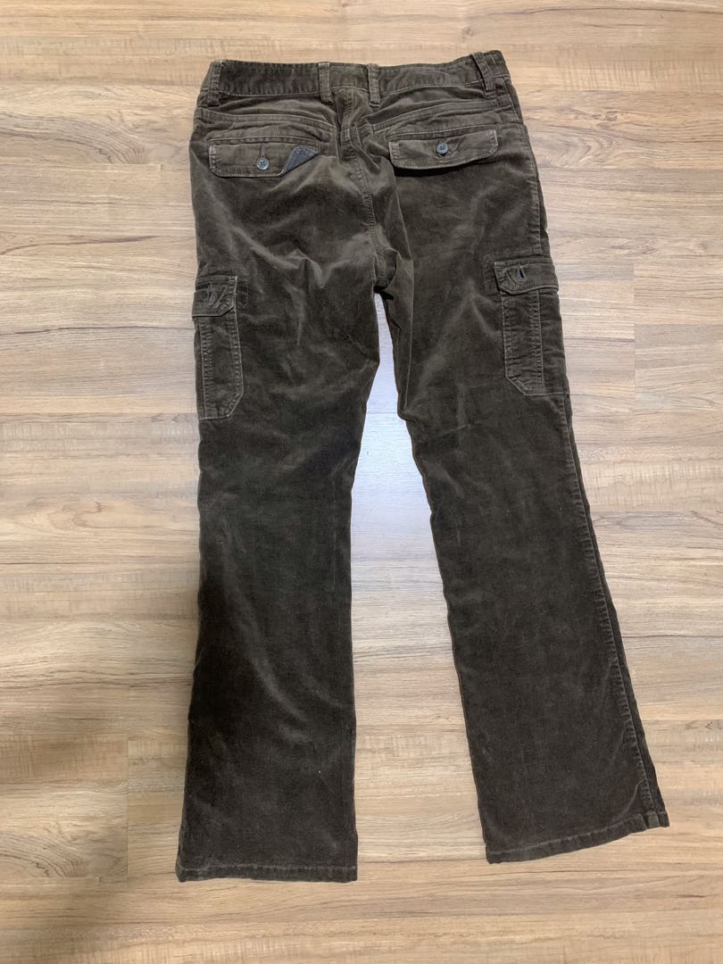 Dark Brown Corduroy Cargo Pant / Trousers / Pants, Women's Fashion