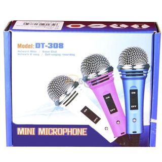 DT-308 3.5mm Stereo Portable Mic KTV Karaoke Mini Microphone for Cellphone Laptop PC Desktop w/ Mic