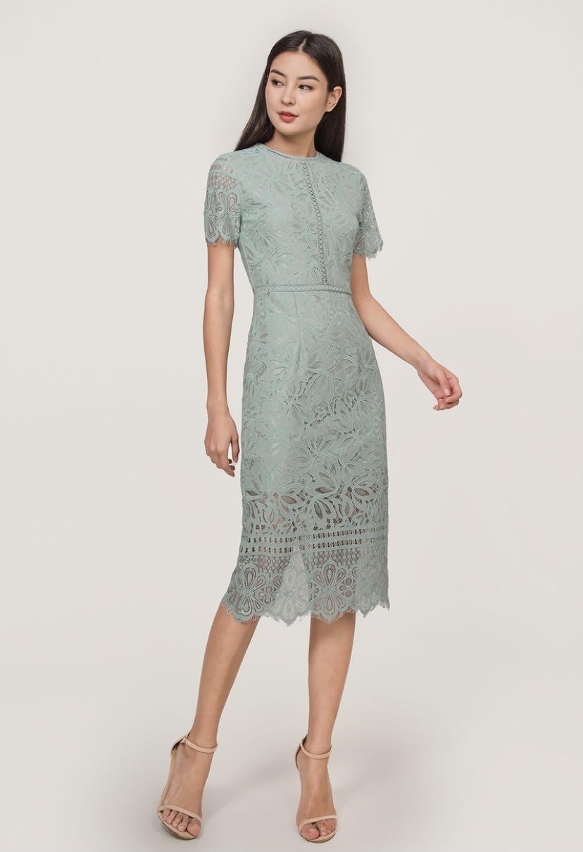 pale green midi dress