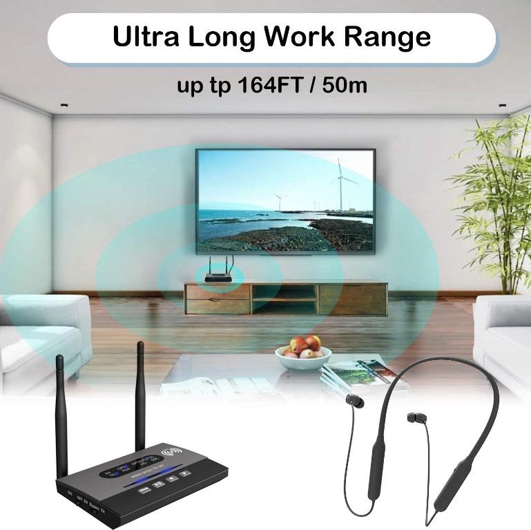 Friencity Wireless Headphones Earbuds for TV Watching w/Bluetooth