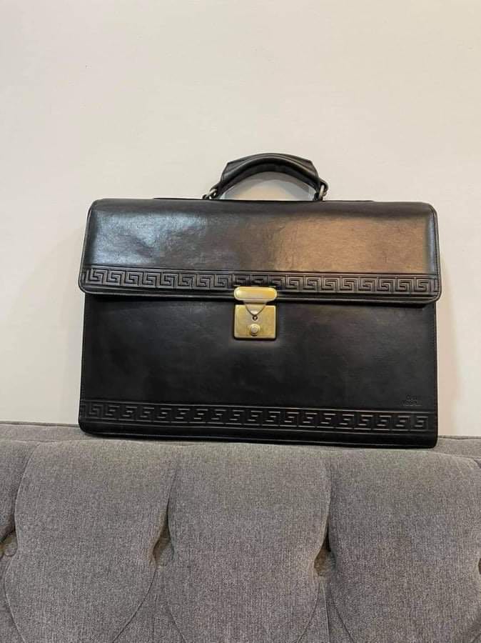 Gianni Versace Document Briefcase Laptop Bag, Luxury, Bags & Wallets on ...