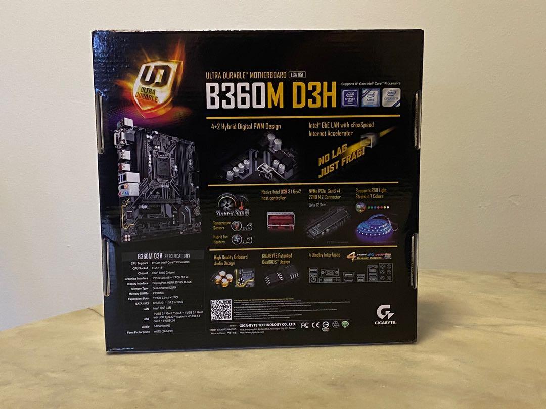 Gigabyte B360M motherboard, Computers & Tech, Parts & Accessories