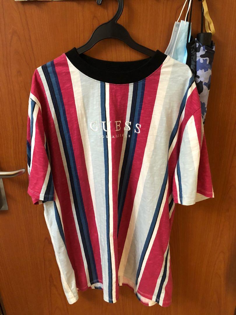 Guess striped hot sale tee sizing
