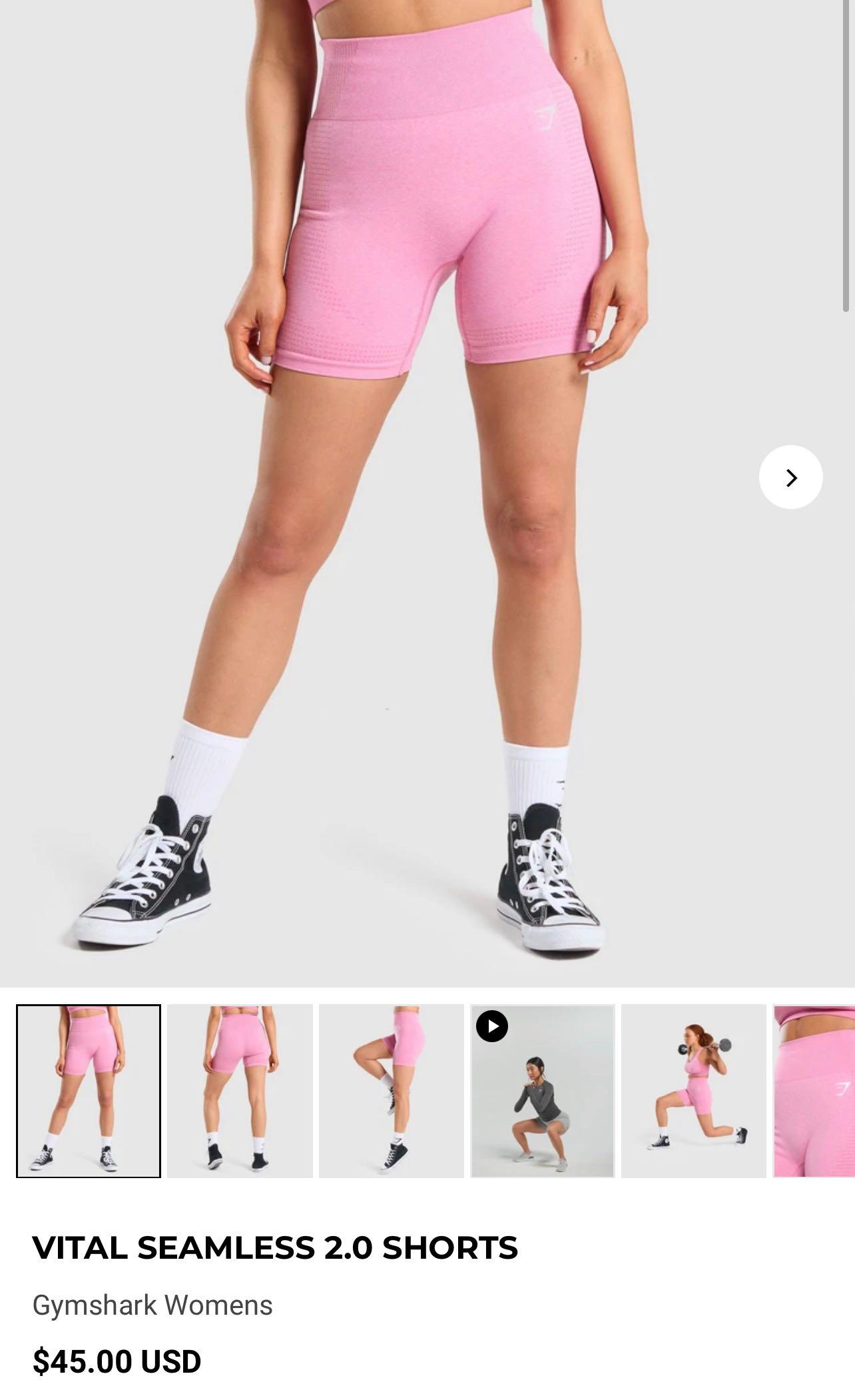 Gymshark Vital Seamless 2.0 Shorts Pink Marl, Women's Fashion