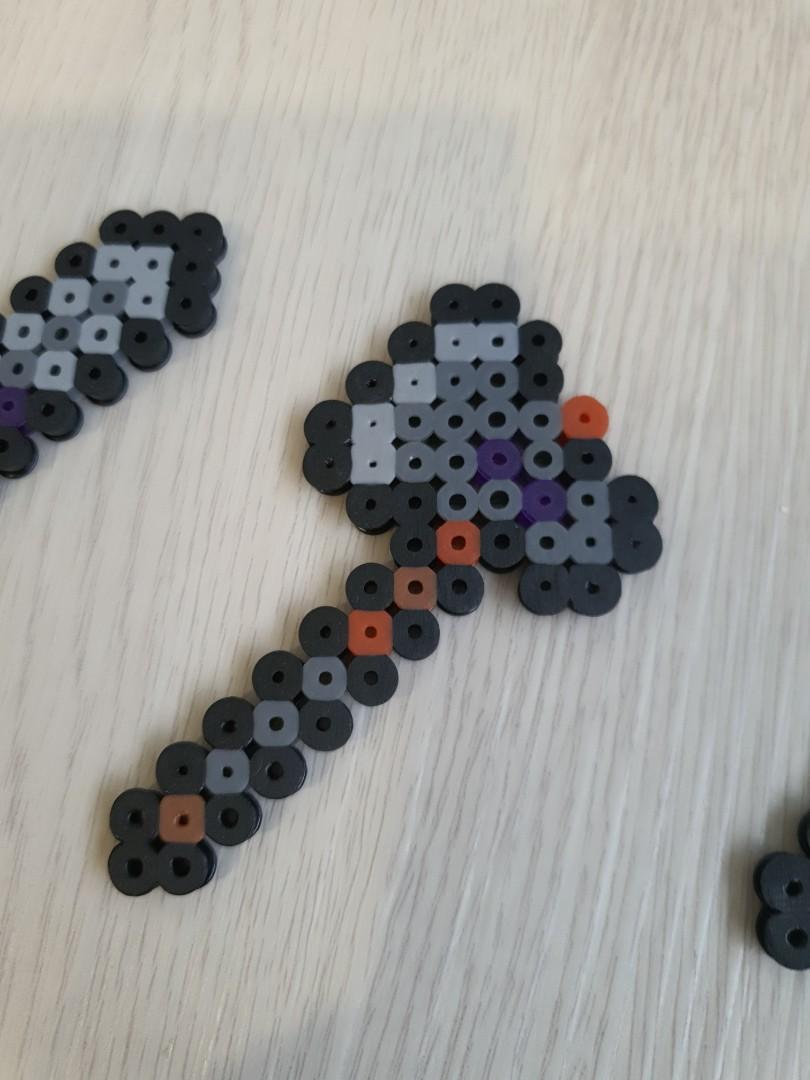 HAMA/PERLER beads minecraft netherite weapons and tools, Hobbies & Toys