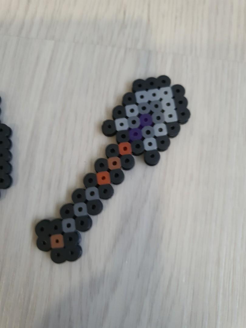 HAMA/PERLER beads minecraft netherite weapons and tools, Hobbies & Toys