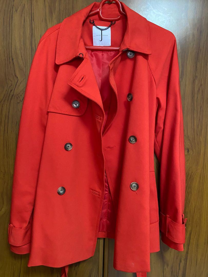 Jasper Conran Red Trench Coat Jacket in Size L