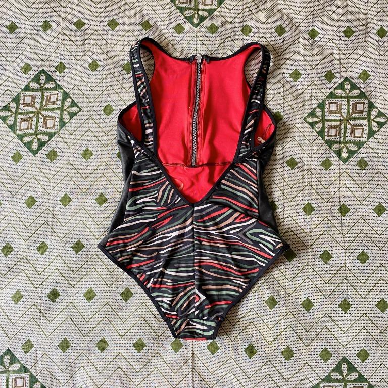 SALE JETS by Jessika Allen Striped Low Back Swimsuit Women s