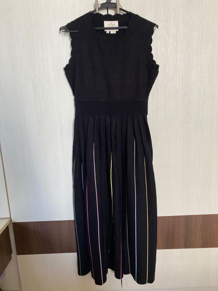 Kate Spade Black Sweater Dress with rainbow stripes