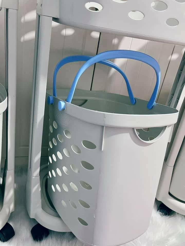 laundry basket (Category: Laundry Baskets) located in Manila. Submitted by saguittarian06 (Listing ID 1123373680, Image 2). Description: OROCAN LAUNDRY BASKET & RACK Most outstanding quality & plastic product Brand - 2 layer laundry basket - with 4 wheels Size; 45x33x75cm 📌520 Cod/gcash 09674865453.