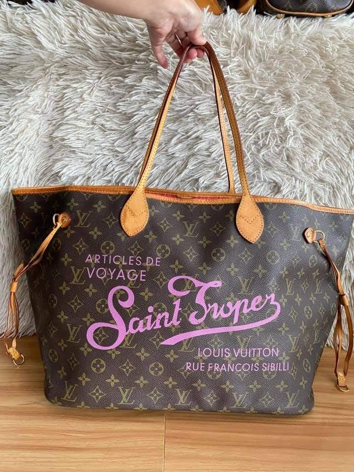 Louis Vuitton Neverfull Limited Edition Saint Tropez Hot Pink