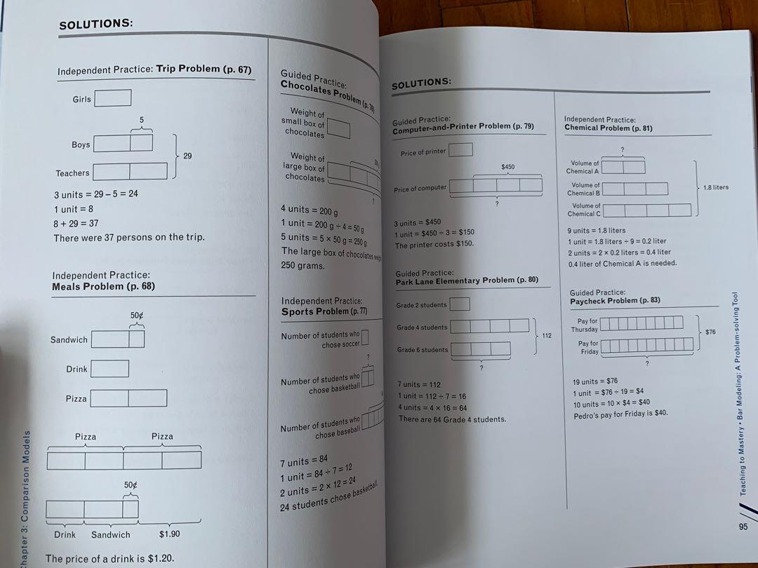 Psle Math Problem Sum Bar Solving Method Math Bar Modeling method, Hobbies & Toys, Books & Magazines, Assessment ...