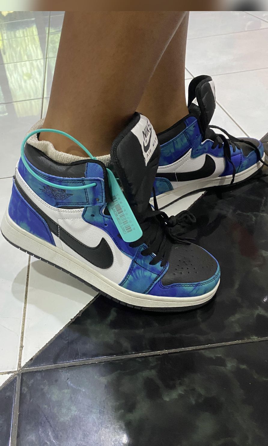 nike air jordan blue tie dye