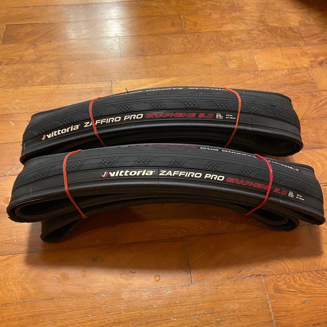 PAIR of Vittoria Zaffiro Pro Graphene 2.0 700 x 25C Tyres, Sports  Equipment, Bicycles  Parts, Parts  Accessories on Carousell