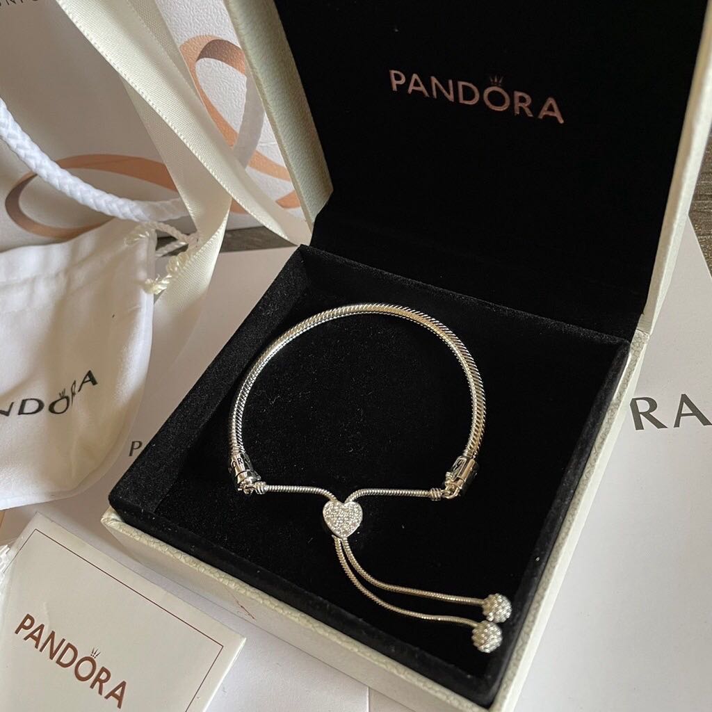 Pandora Bracelet gelang pandora heart silver ORIGINAL 100%, Fesyen ...