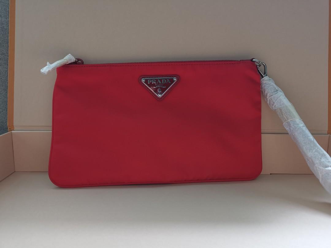 Prada red pouch new arrivals
