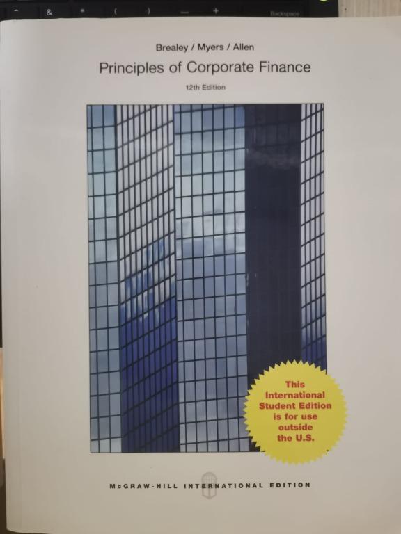 Principles of Corporate Finance 12th Edition by Brealey/Myers/Allen, Hobbies & Toys, Books